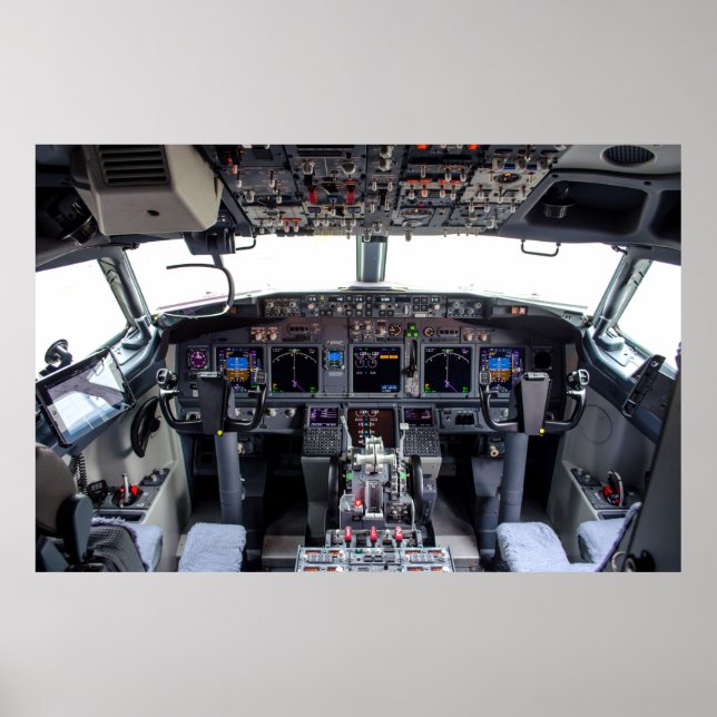 Poster Cockpit de jato comercial (Frente)