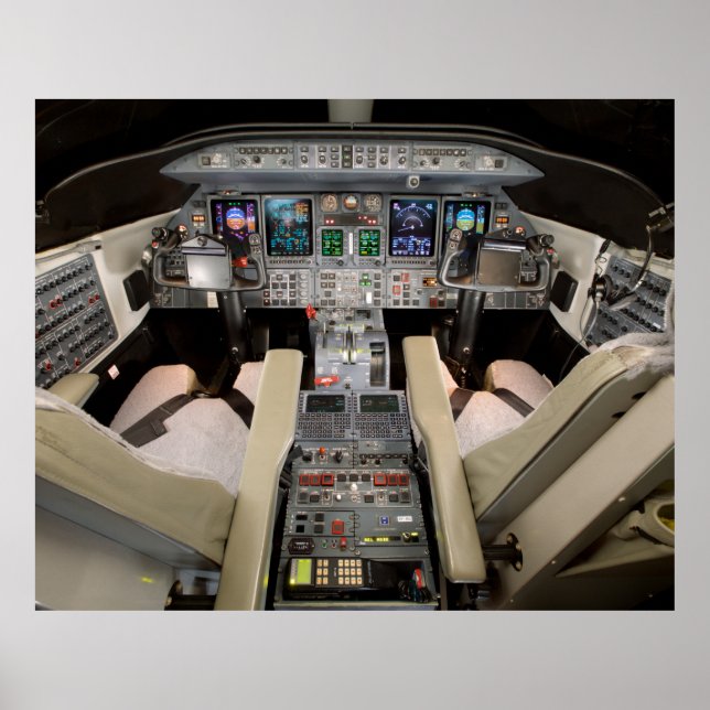 Poster Cockpit de Lear Jet (Frente)