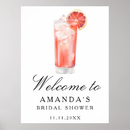 Poster Cocktail Citrus - bridal shower welcome sign