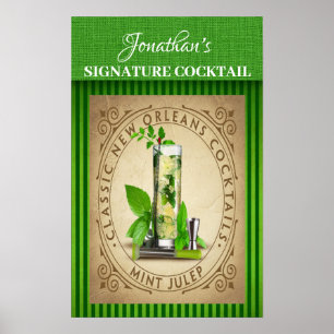 Poster Cocktail da assinatura do vintage