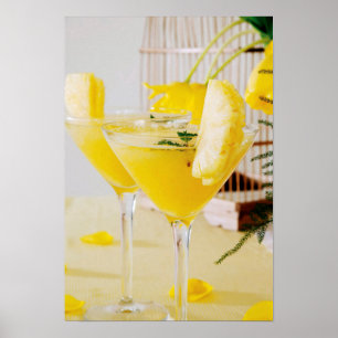 Poster Cocktail de Fresca de abacaxi e gengibre