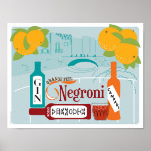 Poster Cocktail do citrino de Negroni