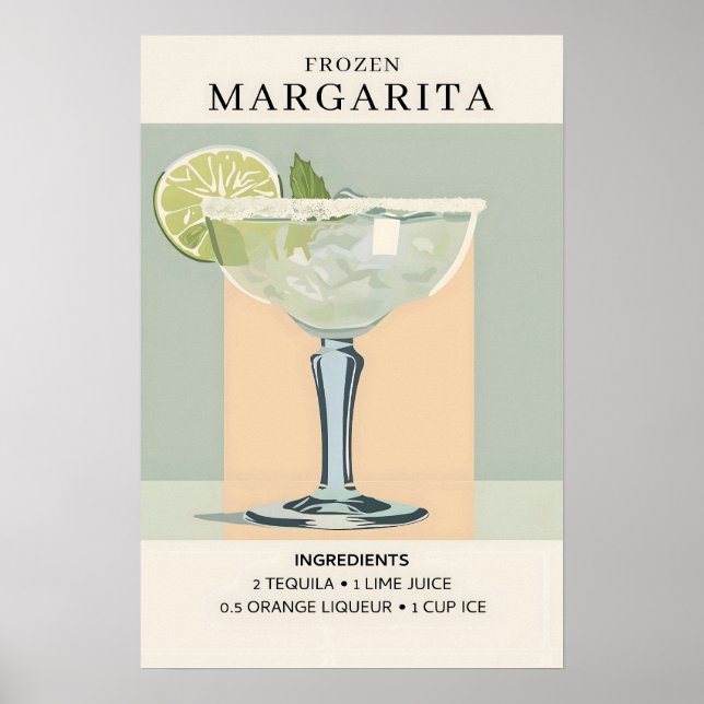 Poster cocktail Margarita congelado (Frente)