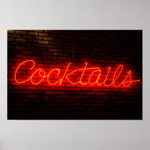 Poster Cocktail no tijolo