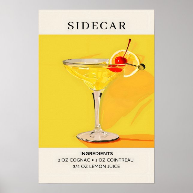 Poster cocktail Sidecar (Frente)