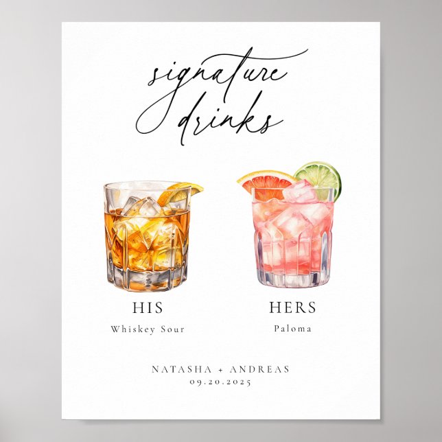 Poster Cocktails Contemporâneos Bebidas por Assinatura (Frente)