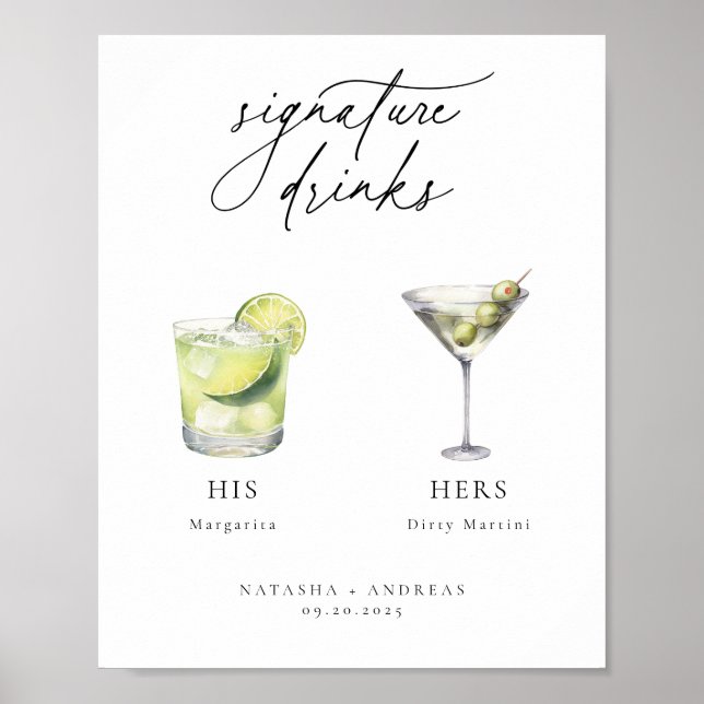 Poster Cocktails Contemporâneos Bebidas por Assinatura (Frente)