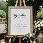 Poster Cocktails de Assinatura de Casamento de Script Ele<br><div class="desc">Clássico Elegante Script Signature Cocktails - um cardápio divertido para hora do coquetel.</div>