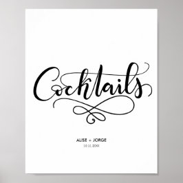 Poster Cocktails - Sinal de Bar - Personalizado