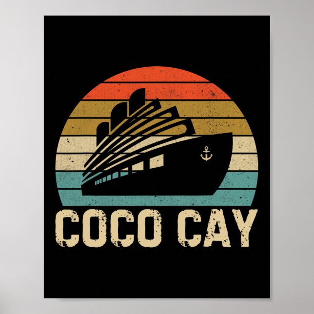 Poster Coco Cay Byhamas Lembranças Vintage Retro  (Frente)