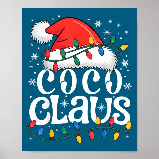 Poster Coco Claus Funny Xmas Christmas Grandma Holiday St (Frente)
