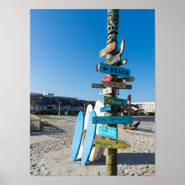 Pôster Cocoa Beach Tiki Totem (Frente)