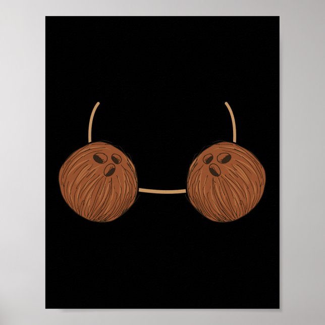 Poster Coconut Bra Costume Bonito Comida Fácil Presente n (Frente)