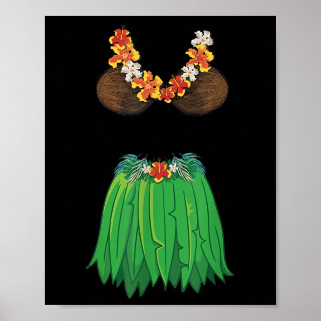 Poster Coconut Bra Gr Skirts Lei Flores Frota Summer Part (Frente)