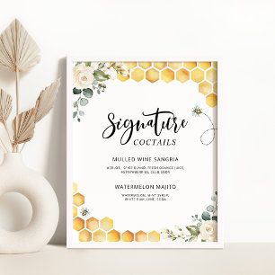 Poster Coctails de assinatura floral Bee