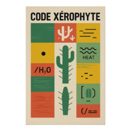 Pôster CODE XÉROPHYTE – L’alphabet Cactus