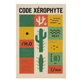 Pôster CODE XÉROPHYTE – L’alphabet Cactus