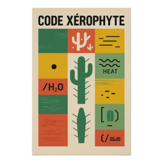 Pôster CODE XÉROPHYTE – L’alphabet Cactus