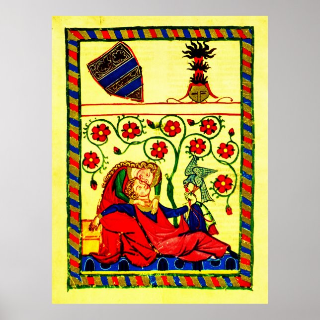 Poster Codex Manesse - Heidelberg - Konrad von Altstetten (Frente)
