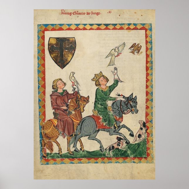 Pôster Codex Manesse - rei Konrad o rapaz (Frente)