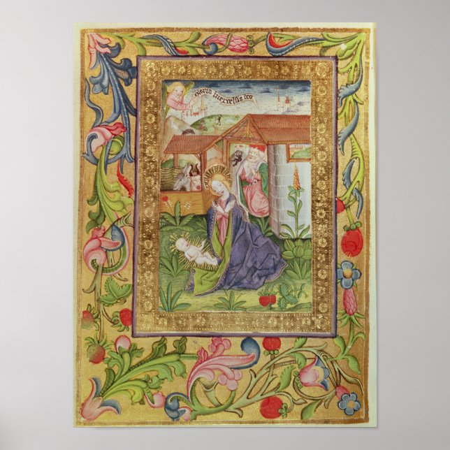 Pôster Codex Ser nov 2599 f. 39v Nascimento do Cristo (Frente)