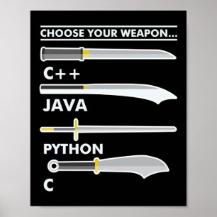 Poster Codificação do programador Escolha sua Arma C Java