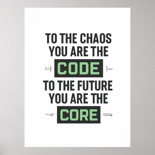 Poster Codificação Inspirativa - Código e núcleo (Frente)