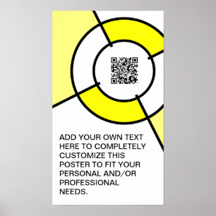 Pôster código amarelo do bullseye QR