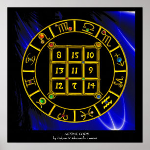 Pôster CÓDIGO ASTRAL,MAGIC SQUARE 33 Gráfico de Astrolo