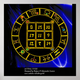 Pôster CÓDIGO ASTRAL,MAGIC SQUARE 33 Gráfico de Astrolo