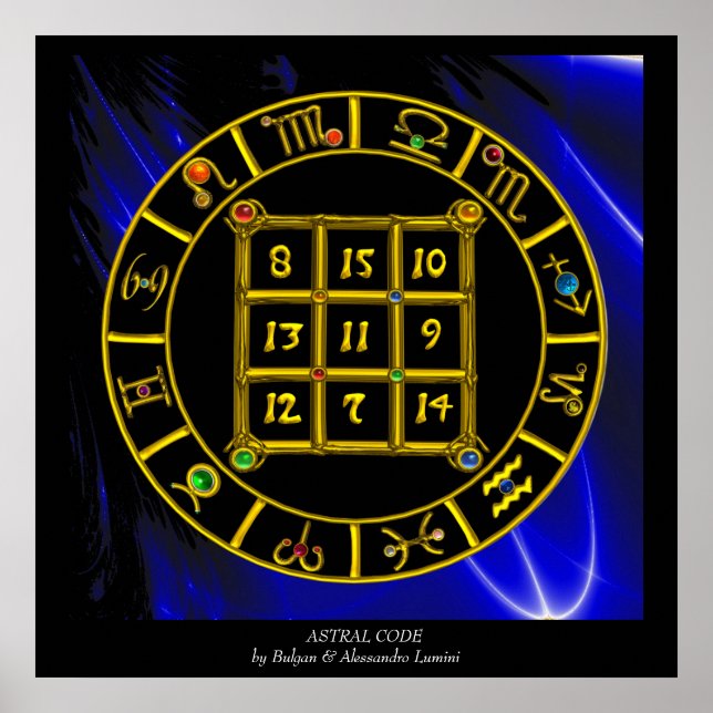 Pôster CÓDIGO ASTRAL,MAGIC SQUARE 33 Gráfico de Astrologi (Frente)