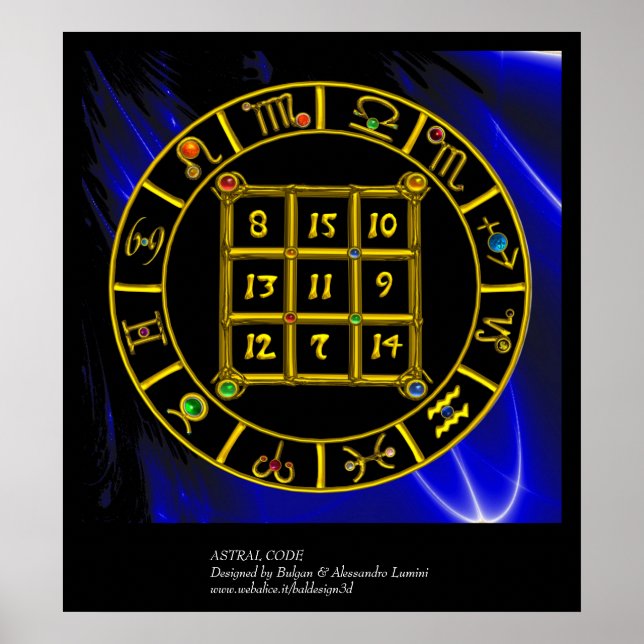 Pôster CÓDIGO ASTRAL,MAGIC SQUARE 33 Gráfico de Astrologi (Frente)