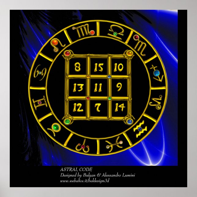 Pôster CÓDIGO ASTRAL,MAGIC SQUARE 33 Gráfico de Astrologi (Frente)