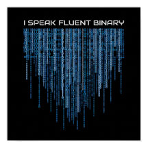 Código binário azul