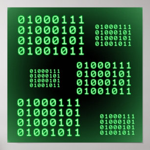 Pôster Código binário para o GEEK