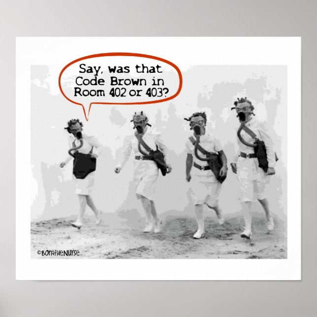 Pôster Código Brown para Enfermeiros (Frente)