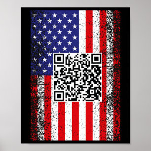 Poster Código de Dança do Presidente Trump Qr Engraçado