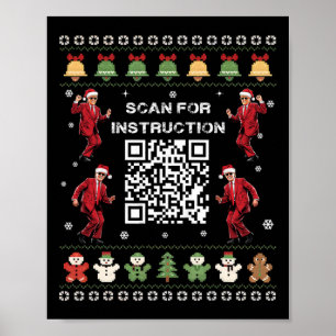 Poster Código de Dança Trump Qr Presidente Scan Para Inst