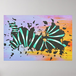 Poster Código de Energia Arte Contemporânea Abstrata Post