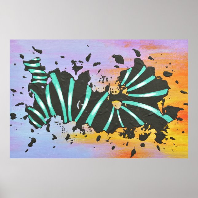 Poster Código de Energia Arte Contemporânea Abstrata Post (Frente)