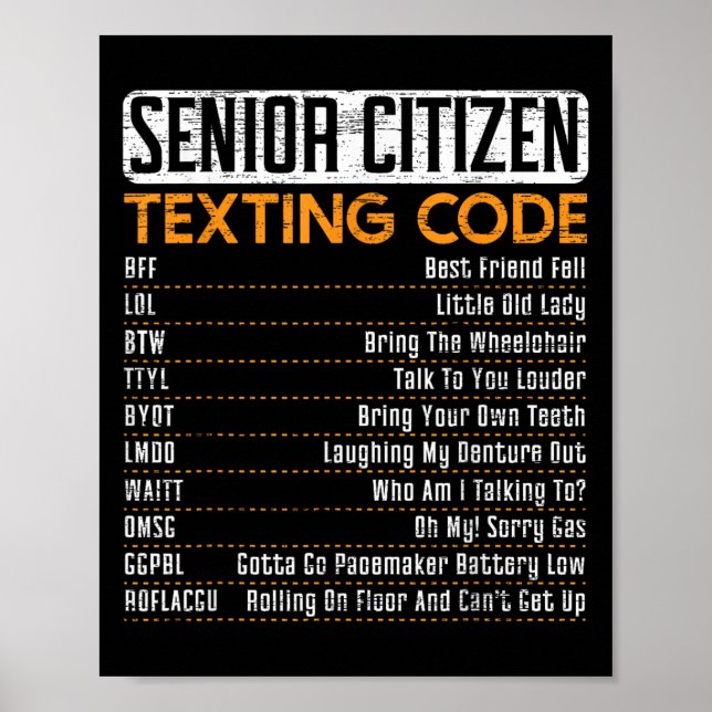 Poster Código De Mensagem De Cidadão Do mais velho Para U (Frente)