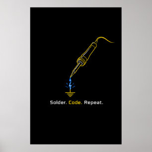 Poster Código de Solda Repita Cartaz de Engenharia Embuti