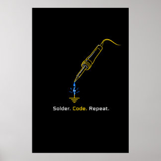 Poster Código de Solda Repita Cartaz de Engenharia Embuti