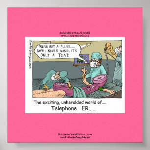 Pôster Código de Telefone Azul Cartoon Lona Divertida Imp