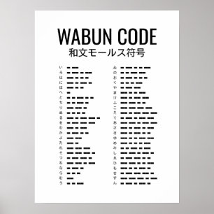 Poster Código Morse Japonês (Código Wabun)
