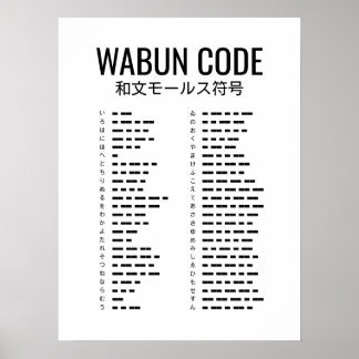 Poster Código Morse Japonês (Código Wabun)