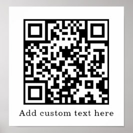 Poster Código QR Branco Personalizado | Exibição de Texto