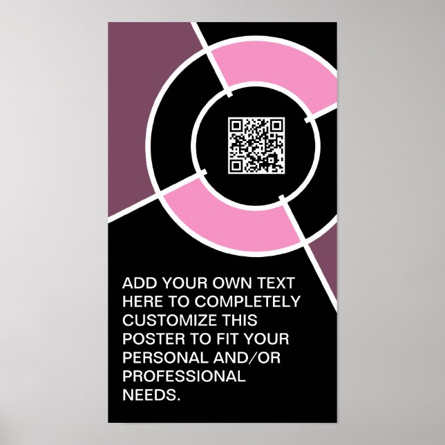 Pôster código QR cor de rosa (Frente)