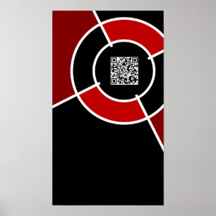 Pôster código QR da Maroon bulseye