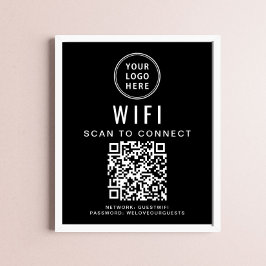 Poster Código QR da rede wifi do logotipo da empresa Pret